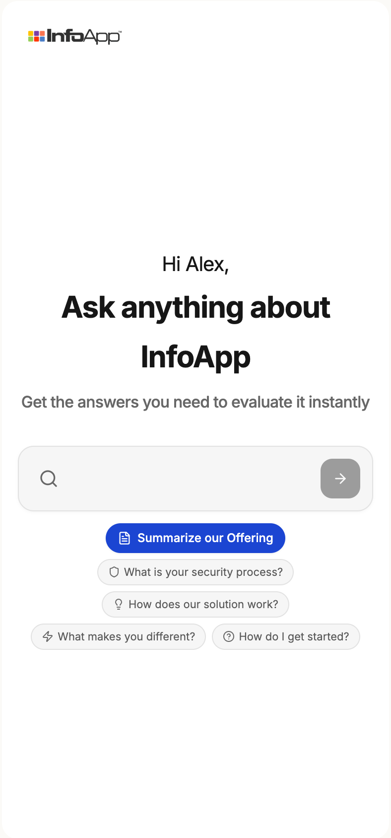 InfoApp on mobile